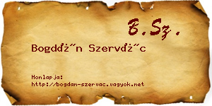 Bogdán Szervác névjegykártya