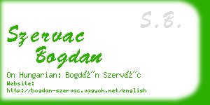 szervac bogdan business card